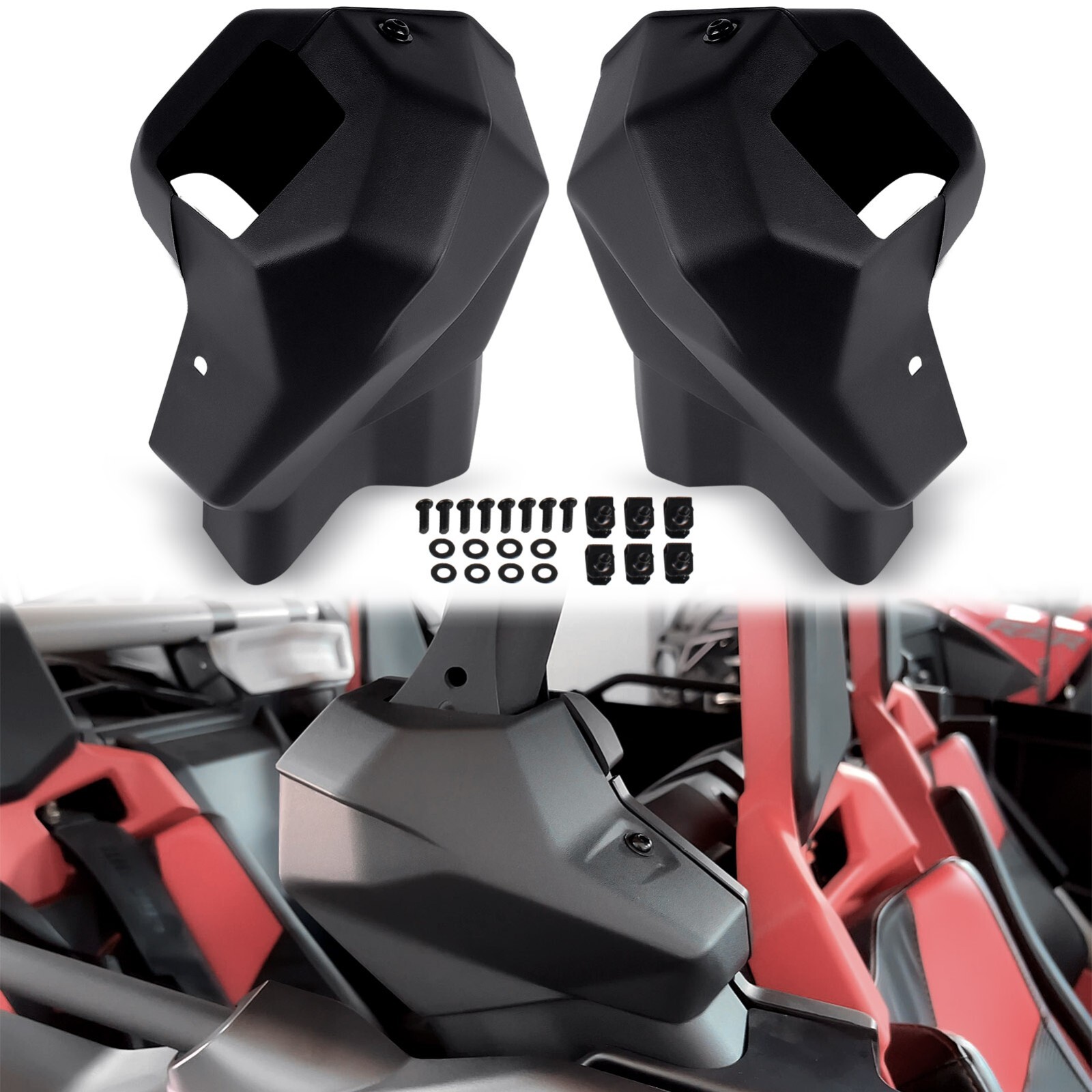 2pcs Black Central Cage Trim Covers Compatible with Can Am Maverick X3 MAX 17-21