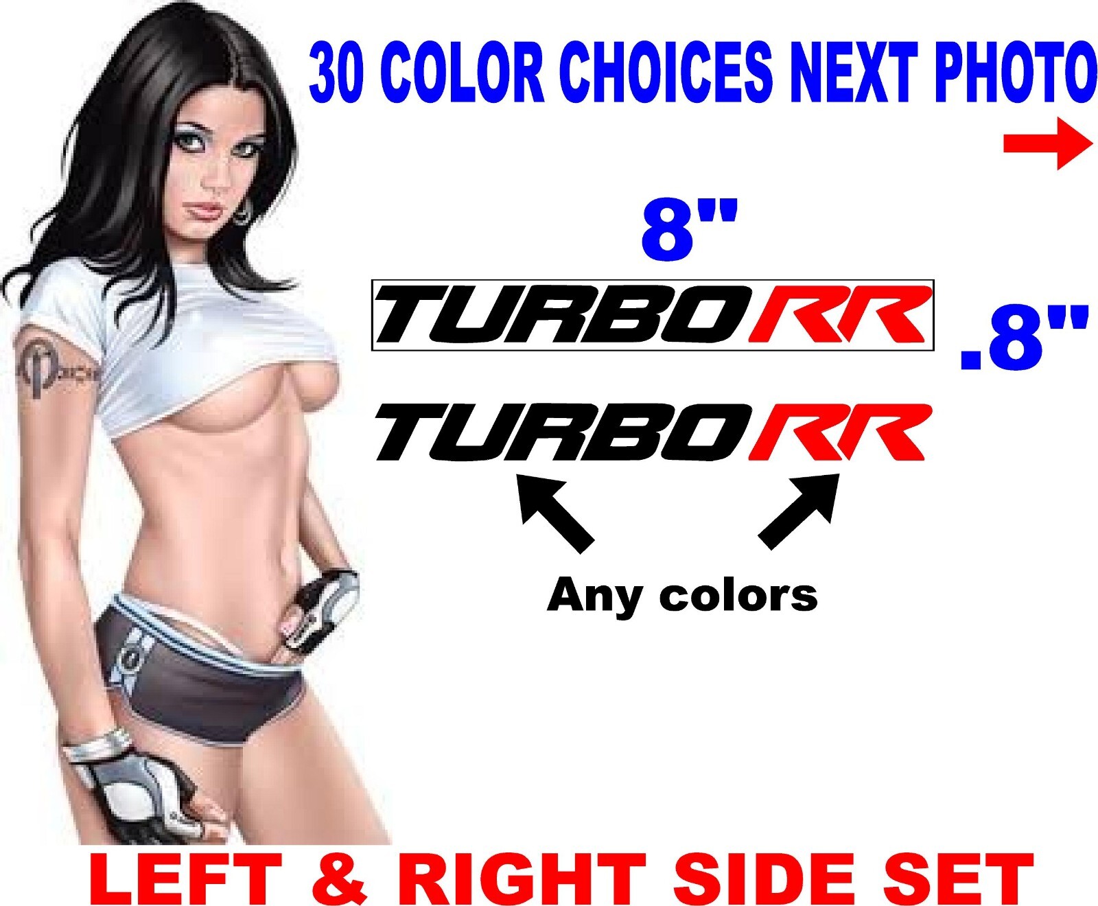 CAN AM TURBO RR  DECALS DECAL 2 COLOR 30 color choices CANAM