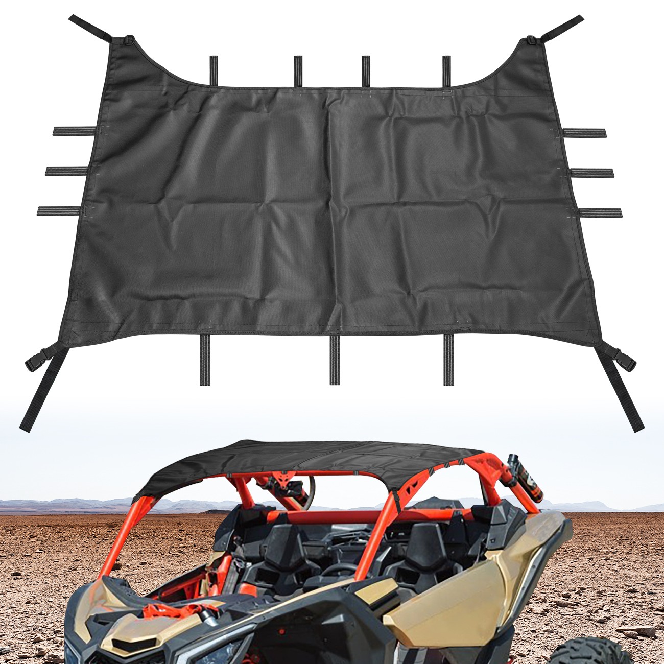 UTV Soft Roof Top Oxford Sunshade Cover For Can-Am Maverick X3 17-24 Waterproof