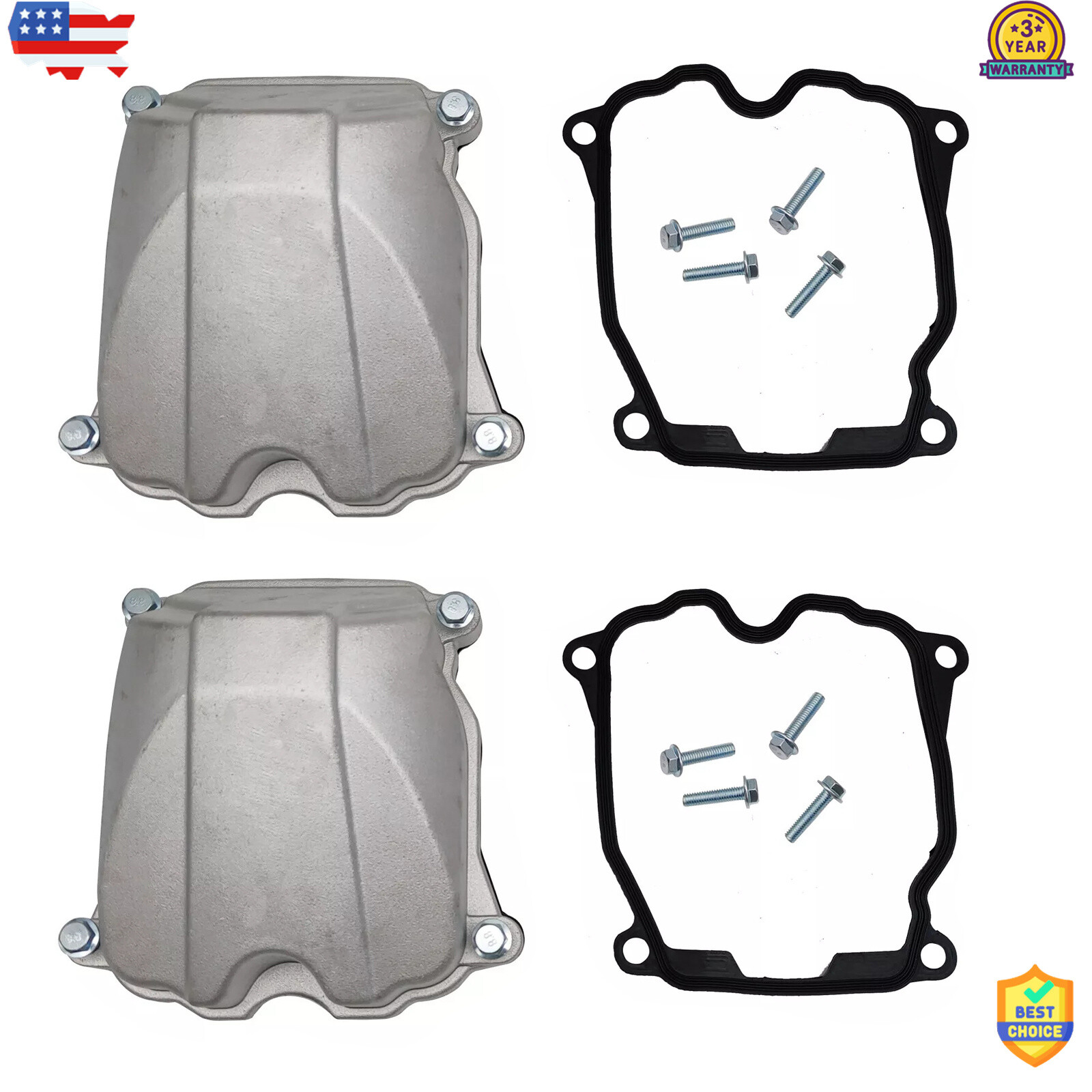 2X Cast Aluminum Valve Cover V-twin Set For Can-am Metal Engine Rocker Cover Kit