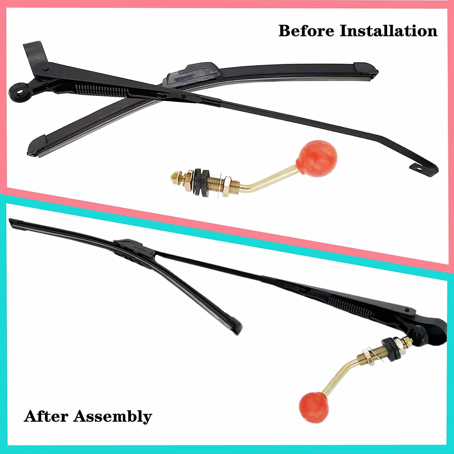UTV Manual Hand Operated Windshield Wiper for Can Am Polaris Ranger 570 RZR 900