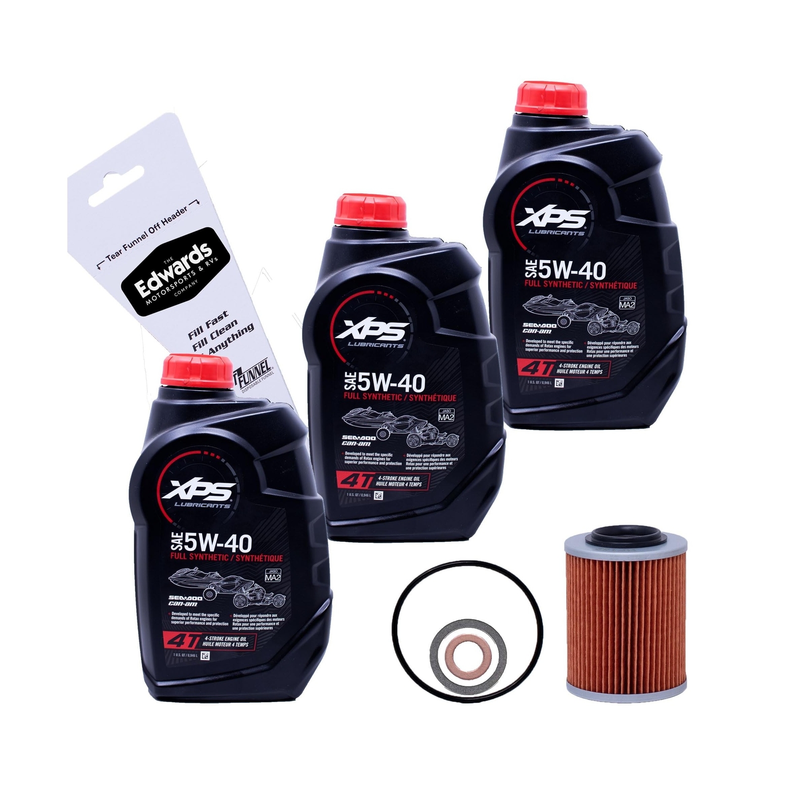 Can-Am XPS 4-Stroke Full Synthetic Oil Change Kit for Can-Am Commander 1000 X…