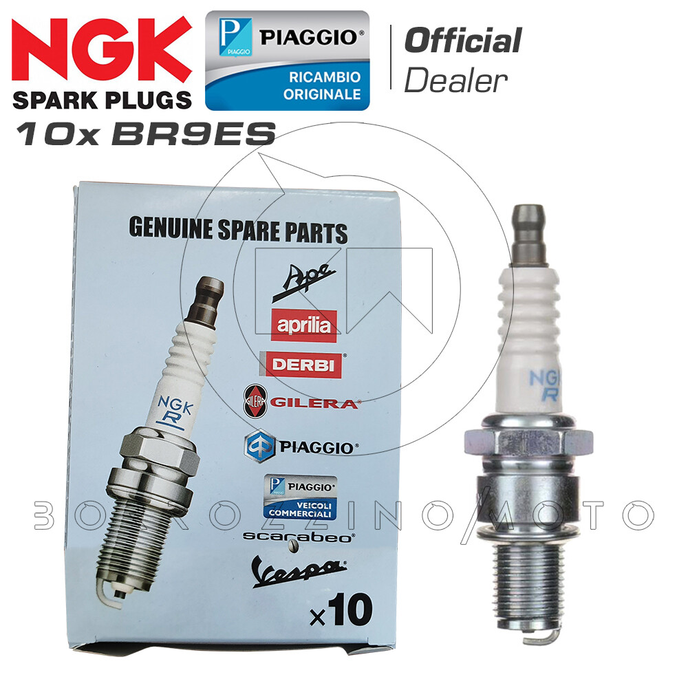 ORIGINAL APRILIA/NGK BR9ES SPARK PLUG KIT x10 HONDA QUAD ATC – 250 CC